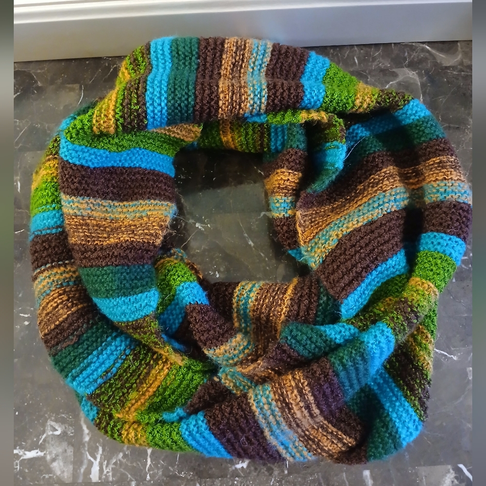 Multicolor Knit Infinity Scarf